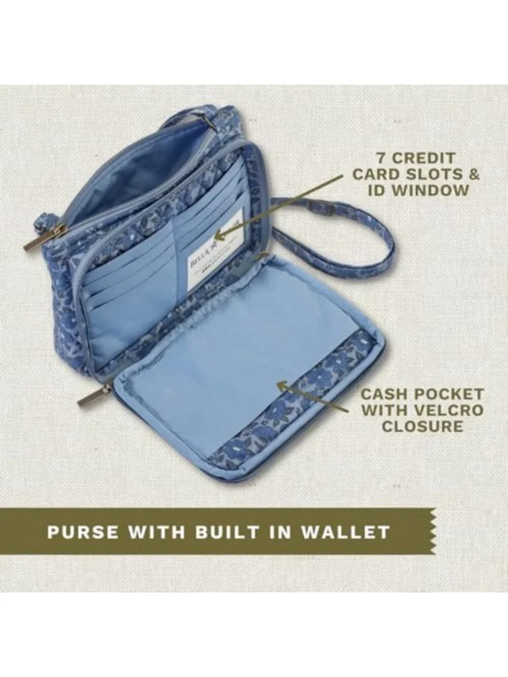 Quilted Crossbody Wallet Handbag for Women | Stylish Essentials Organizer